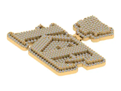 Crown Custom Iced-Out Pendant 3D print model