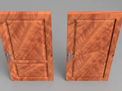 Wooden door 3 3D model
