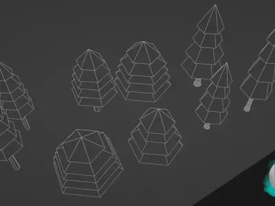 Lowpoly Pine Tree Pack Low-poly 3D model