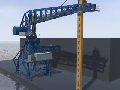 Buhler ship loader 3d low-poly model Low-poly 3D model