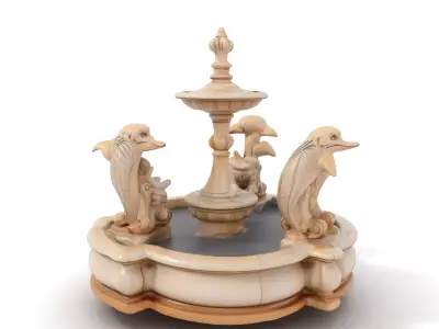 Elegant Dolphin Fountain model pack Low-poly 3D model