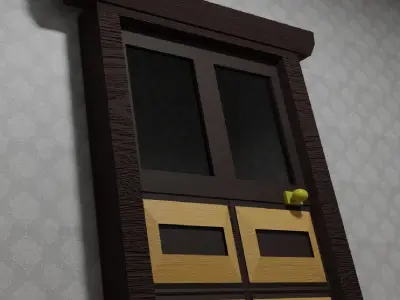 Wood door 3D model