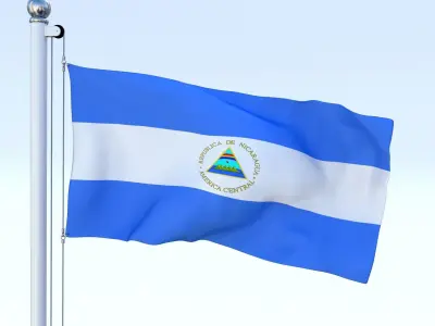 Animated Nicaragua Flag Low-poly 3D model