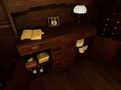 China Cabinet Low-poly 3D model