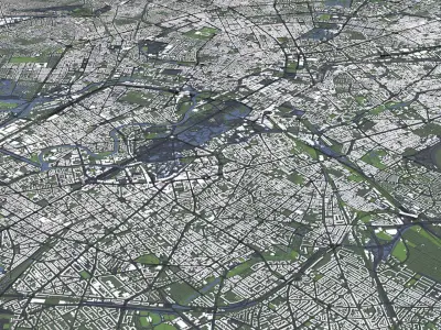 Berlin Germany - city and mass buildings 3D model