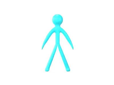 Stick Men v1 008 Low-poly 3D model