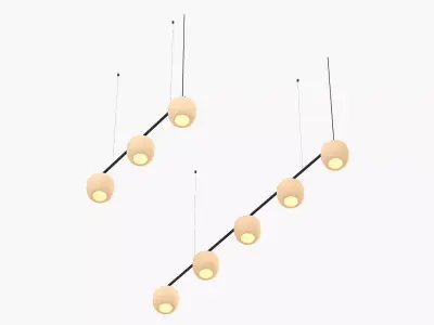 Devorm Split Straight Rail Pendant Acorn Lamps 3D model