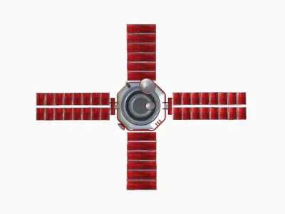 Satellite H10 China - SciFi Space Design Low-poly 3D model