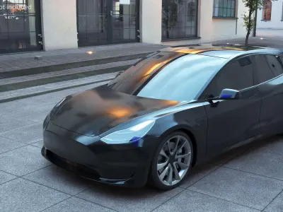  Five-Door Electric Hatchback Black Rigged 