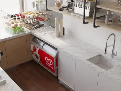 cafe bar design 3D model