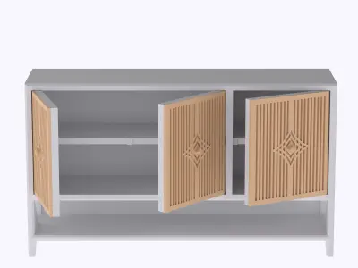 Living room cabinet with functional doors and shelves  3D print model purchase