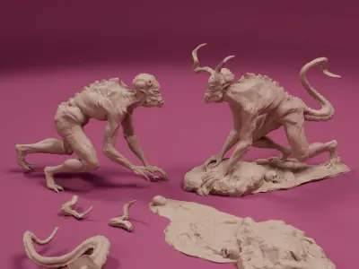 Spawn of the Abyss -The Abyssal Hound - Creatures STL 3D print model