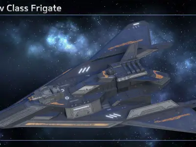 Spaceship Frigate Outlaw Low-poly 3D model