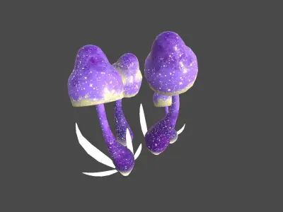 Fantasy Mushroom D08 Purple - Scene Backdrop Design Low-poly 3D model