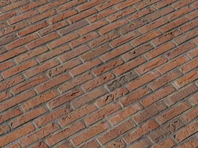 Handmade Red Brick Wall PBR Material  Texture