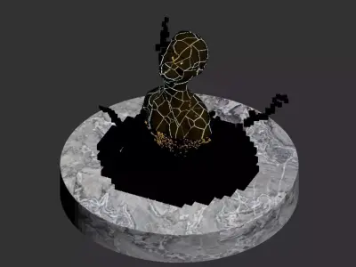 Mirror Surface Portrait Sculpture 3D model