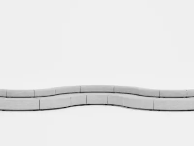 Modular Curved Sofa V3 Low-poly 3D model