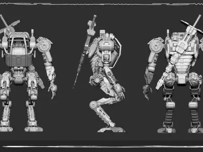 Blockout Robot Hard surface  3D model purchase