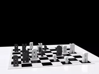 Typographic Chess 3D model