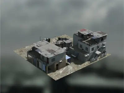 Sprawling Slums Low-poly 3D model