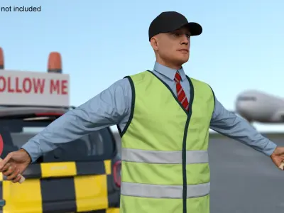  Airport Smart Follow Me Car with Ground Crew 