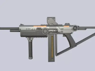 Sci fi elite rifle Low-poly 3D model