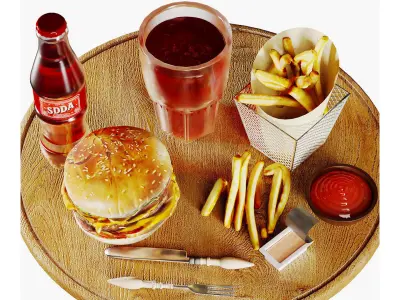 BurgerSet Low-poly 3D model