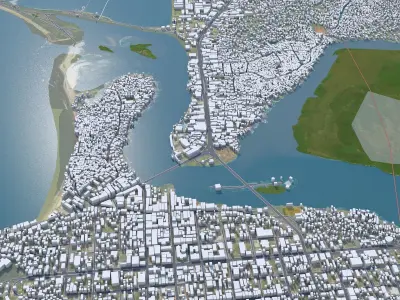 Monrovia Liberia 20km Low-poly 3D model