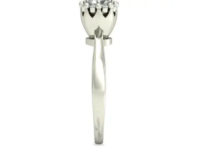 Light Weight White Gold Diamond Ring  -VJR46 3D print model