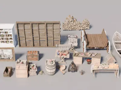 2000 Medieval Game Assets Vol3-Inspired by The Witcher 3 Low-poly 3D model