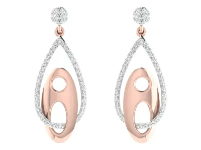 Light Weight Gold Diamond Earring  -earr26 3D print model