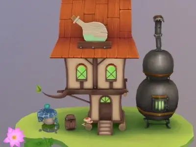 Potion Shop Low-poly 3D model