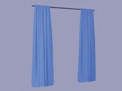 Curtains blue 3D model