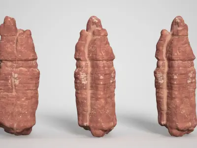 16 Sandstone Columns Desert - 241016 Low-poly 3D model