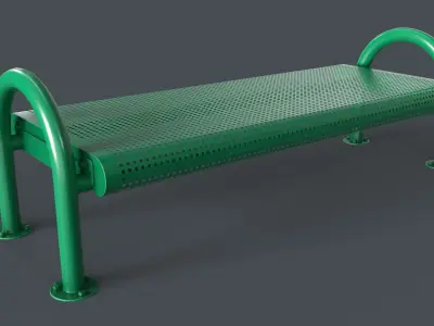 Metal Modern Bench 5 PBR Game Ready Low-poly 3D model