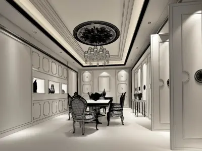 Business Restaurant - Coffee - Banquet  146 3D model