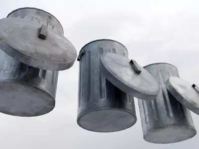 Trash Can Low-poly 3D model