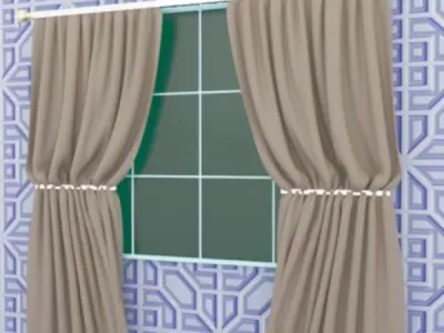 Curtain velvet 3D model purchase