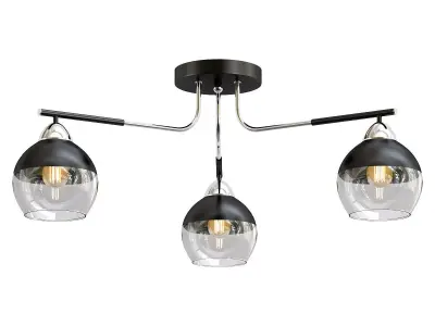 hiper-tommy-h181-3 three light ceiling fixture with glass globes 3D model