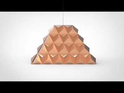 Lighting pendant light with diamond shape hanging from it 3D print model