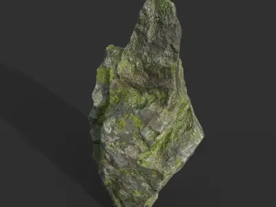 Low poly Mossy Rock Formation A 190416 Low-poly 3D model