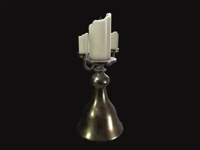 Medieval Candle V03 Low-poly 3D model