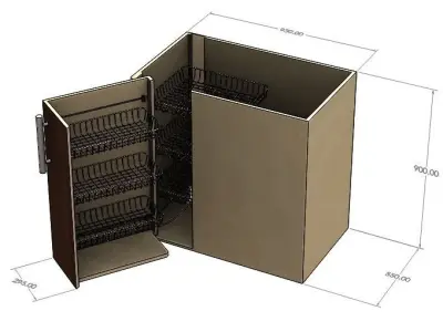 Kitchen Corner Unit - Mechanism 3D model