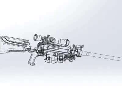 Sword Art Online Sinon Hecate II Rifle Basic Model 3D model