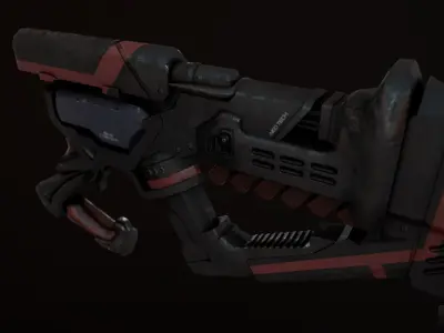 Sci-Fi Weapon - Cyber gun Low-poly 3D model