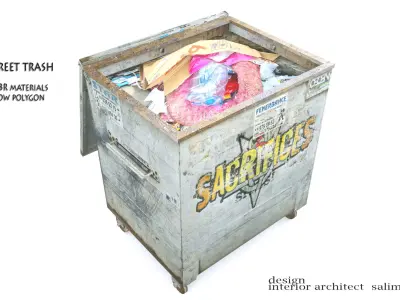 Waste Container 3D Model Low-poly 3D model