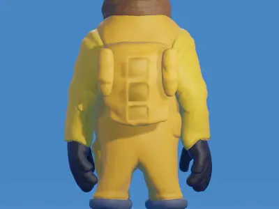 Cartoon Astronaut Low Poly for VR and AR Low-poly 3D model