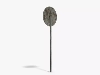 Damaged Roundabout Sign Low-poly 3D model