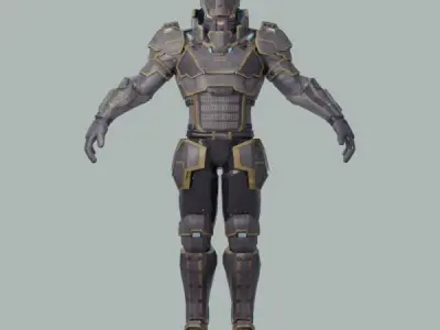 Sci-Fi Hero Low-poly 3D model