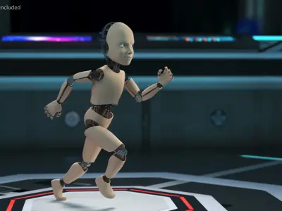  Humanoid Cyborg Child Rigged 